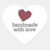 Moderne Abstracte rode hartslag gemaakt met liefde Hart Sticker (Voorkant)