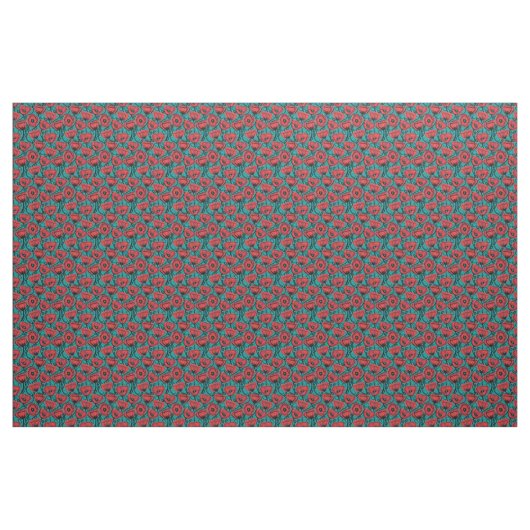 Moderne Abstracte Rode Klaproos Bloemmotief Stof (Fat Quarter)