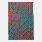 Moderne Abstracte Rode Klaproos Bloemmotief Theedoek (Verticaal)