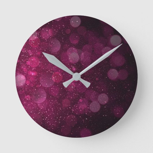 Moderne Abstracte rode pruimenkleur Ronde Klok (Voorkant)