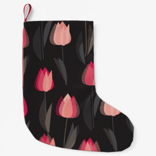 Moderne abstracte rode tulpbloemen naadloos patroo kleine kerstsok