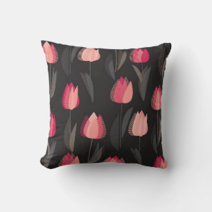 Moderne abstracte rode tulpbloemen naadloos patroo kussen