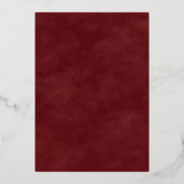 Moderne Abstracte Rode Waterverf Bruiloft Echt Gou Folie Uitnodiging (Achterkant)