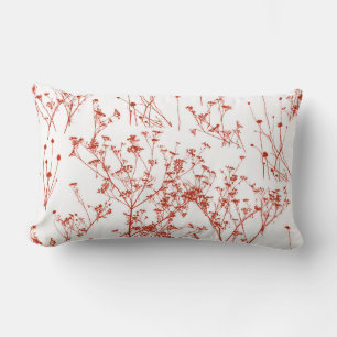 Moderne abstracte rode wilde bloemen op wit kussen