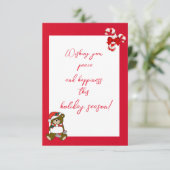 Moderne Abstracte rode-witte kerstkaart (Staand voorkant)