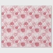 Moderne Abstracte Rode Zonnebloem Patroon Kerstmis Cadeaupapier (Vlak)