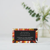 Moderne Abstracte rode zwarte achtergrond Visitekaartje (Staand voorkant)