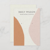 Moderne Abstracte Roest Blush Art Oorbel Display Informatiekaartje (Voorkant / Achterkant)