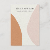 Moderne Abstracte Roest Blush Art Oorbel Display Informatiekaartje (Voorkant)