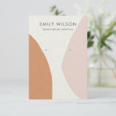 Moderne Abstracte Roest Blush Art Oorbel Display Informatiekaartje (Staand voorkant)