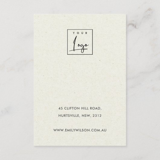 Moderne Abstracte Roest Blush Art Oorbel Display Informatiekaartje (Achterkant)