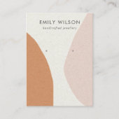 Moderne Abstracte Roest Blush Art Oorbel Display Visitekaartje (Voorkant)