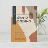 MODERNE ABSTRACTE ROEST ORANJE GRAND OPENING EVENE KAART (Staand voorkant)