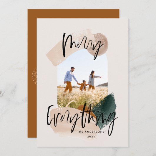 Moderne abstracte roestfoto kerstvakantie aankondiging (Voorkant / Achterkant)