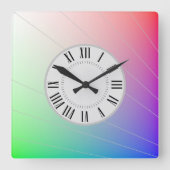 Moderne Abstracte Romaanse uren Minuut Markers Reg Vierkante Klok (Voorkant)