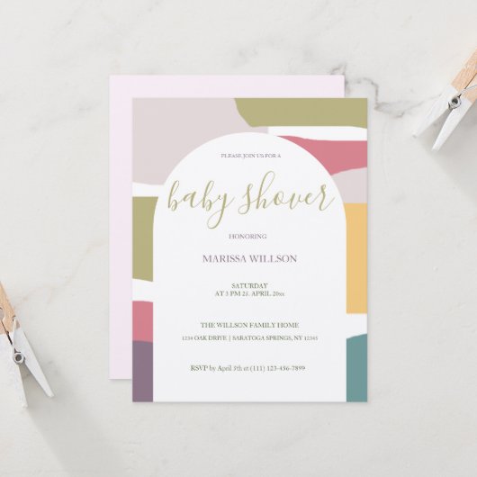 Moderne Abstracte romige zomerkleuren Splash (Voorkant / Achterkant in situ)