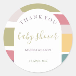 Moderne Abstracte romige zomerkleuren Splash Ronde Sticker