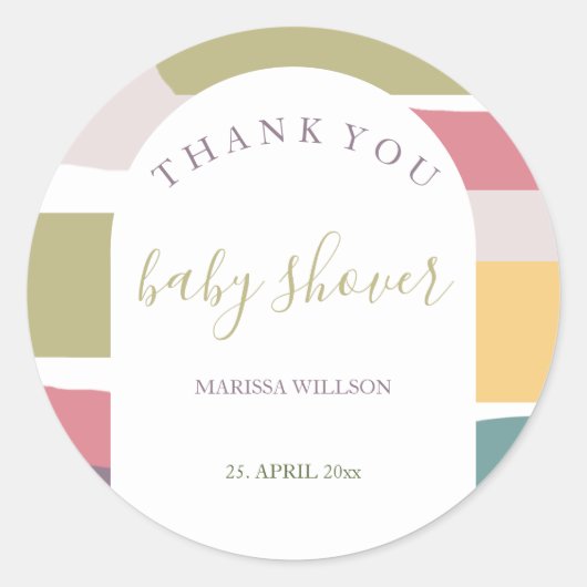 Moderne Abstracte romige zomerkleuren Splash Ronde Sticker (Voorkant)