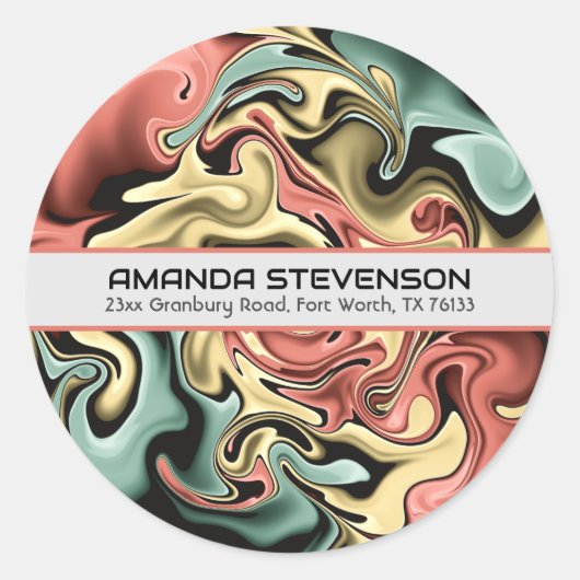 Moderne Abstracte ronde envelopzegels Sticker (Voorkant)