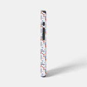 Moderne Abstracte Rood en Blauw Geometrisch Patroo iPhone Hoesje (Linkerkant)