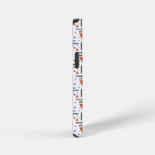 Moderne Abstracte Rood en Blauw Geometrisch Patroo iPhone Hoesje (Rechterkant)