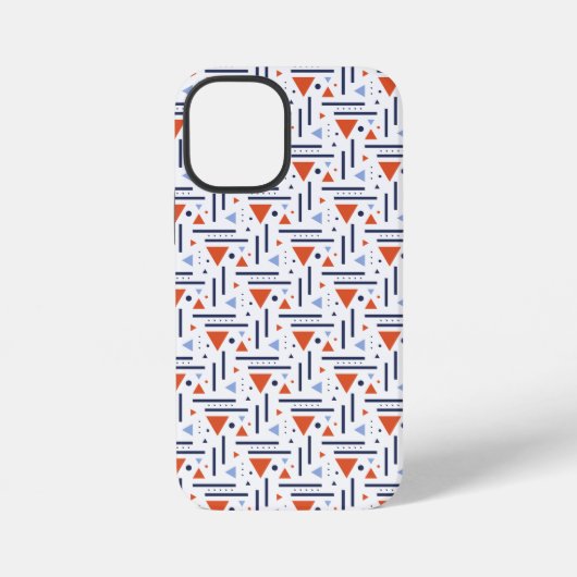 Moderne Abstracte Rood en Blauw Geometrisch Patroo iPhone Hoesje (Achterkant)