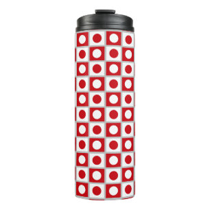 Moderne Abstracte Rood & Wit Thermokop Thermosbeker