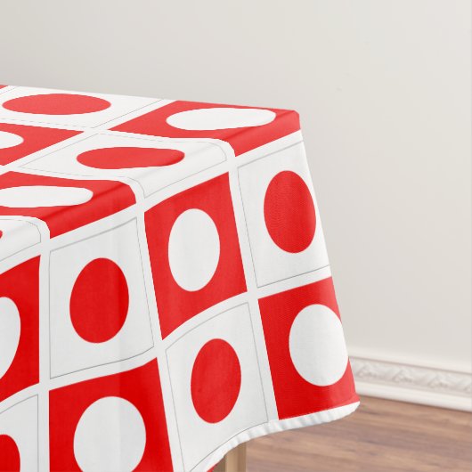 Moderne Abstracte Rood & Witte Tafelkleed (Voorbeeld)
