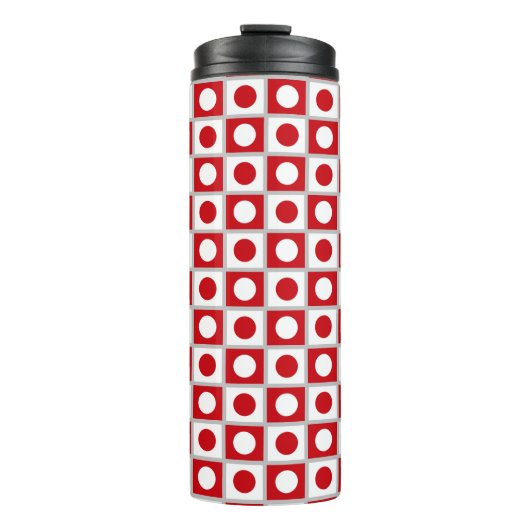 Moderne Abstracte Rood & Witte Thermische Tumbler Thermosbeker (Voorkant)