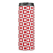 Moderne Abstracte Rood & Witte Thermische Tumbler Thermosbeker (Achterkant)
