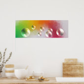 Moderne Abstracte roodgeel blauw Poster (Keuken)