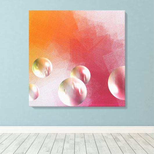 Moderne Abstracte roodgeel Paars roze roze Canvas Afdruk (Insitu (Houten vloer))