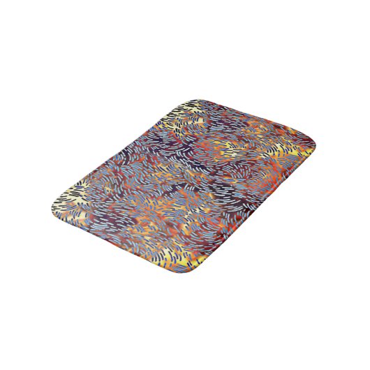 Moderne Abstracte roodgeel zwart Badmat (Gekanteld)