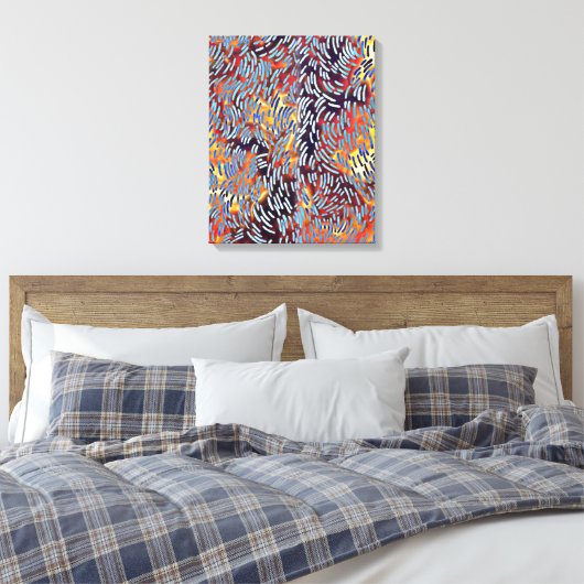 Moderne Abstracte roodgeel zwart Canvas Afdruk (Insitu (Slaapkamer))