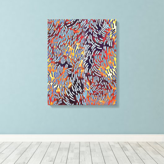 Moderne Abstracte roodgeel zwart Canvas Afdruk (Insitu (Houten vloer))