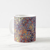 Moderne Abstracte roodgeel zwart Koffiemok (Voorkant links)