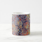 Moderne Abstracte roodgeel zwart Koffiemok (Center)