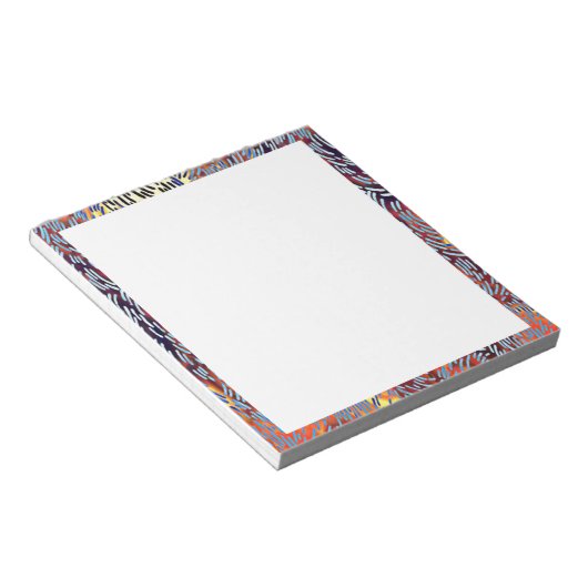 Moderne Abstracte roodgeel zwart Notitieblok (Schuin)