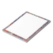 Moderne Abstracte roodgeel zwart Notitieblok (Linkerzijde)