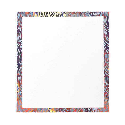 Moderne Abstracte roodgeel zwart Notitieblok (Voorkant)