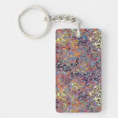 Moderne Abstracte roodgeel zwart Sleutelhanger (Voorkant)