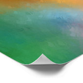 Moderne Abstracte roodroze blauwe roze Poster (Hoek)