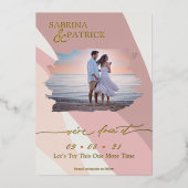 Moderne Abstracte Roos Blush foto Folie Uitnodiging (Voorkant)