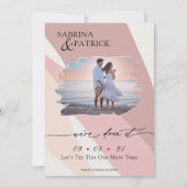 Moderne Abstracte Roos Blush foto Save The Date (Voorkant)