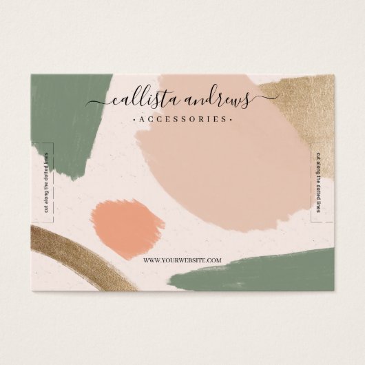 Moderne Abstracte rotondetonen Gold Bracelet displ Visitekaartje (Voorkant)