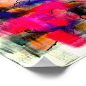 Moderne Abstracte roze acrylverf Poster (Hoek)