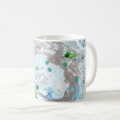 Moderne Abstracte roze blauwe kleuren Sjabloon Koffiemok (Voorkant rechts)