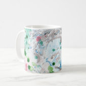 Moderne Abstracte roze blauwe kleuren Sjabloon Koffiemok (Voorkant links)