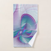 Moderne Abstracte roze blauwe turquoise Fractal Ar Bad Handdoek (Handdoek)