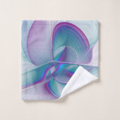 Moderne Abstracte roze blauwe turquoise Fractal Ar Bad Handdoek (Wasdoekje)